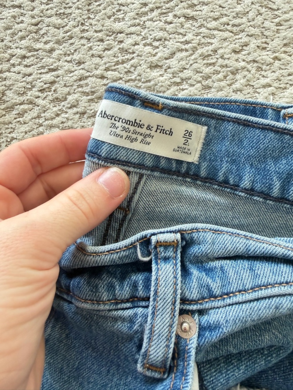 Abercrombie & Fitch Light Blue High-Rise Straight Jeans